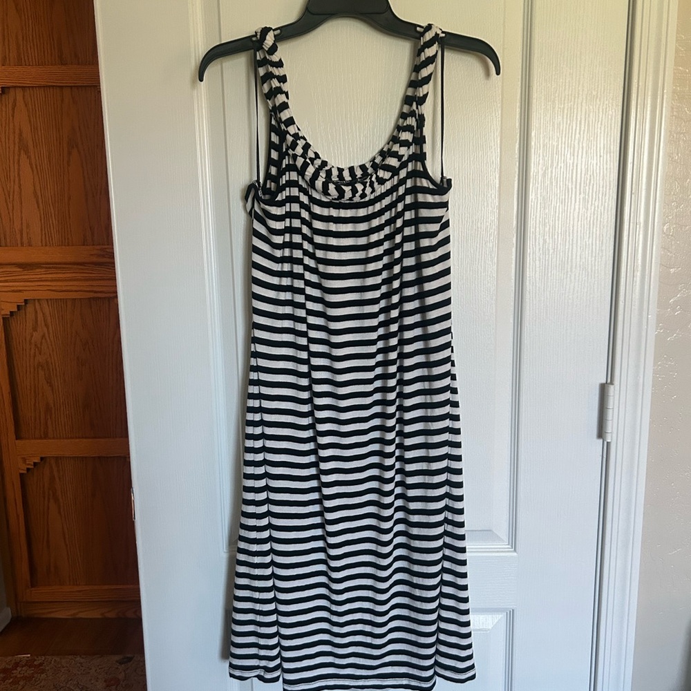 Spense Monochrome Striped Sun Dress